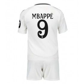 Real Madrid Kylian Mbappe #9 Hemmakläder Barn 2024-25 Kortärmad (+ Korta byxor)